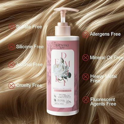 Japanese Shampoo and Conditioner Set for Women, Shampoo and Conditioner Set for Oily Hair, Sulfate Free, Rose Scent, Anti Dandruff, Clarifying, Moisturizing, Hydrolyzed Keratin Hair Care, 32oz