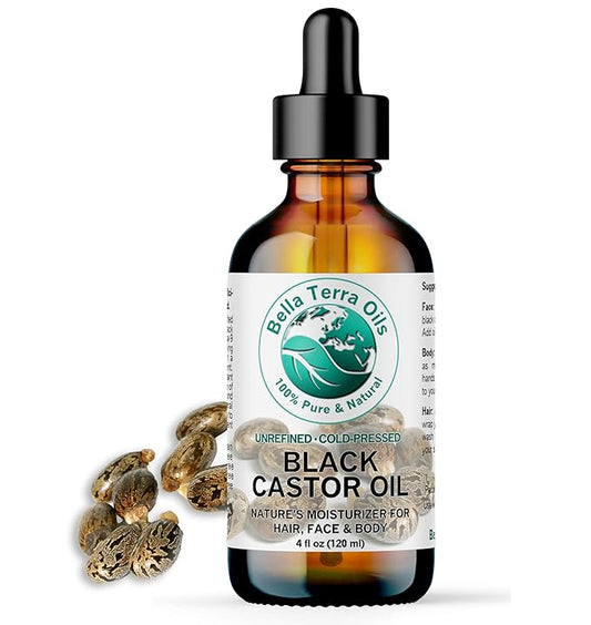 Bella Terra Oils - Jamaican Black Castor Oil 4 oz - Pure and Authentic, Packed with Ricinoleic Acid, Elevate Your Beauty Regimen