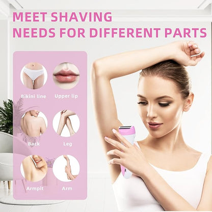 Wet & Dry Electric Razors for Women, Smooth & Silky Electric Shaver for Women, Cordless Foil Shaver for Pubic Hair and Bikini Trimmer, Painless Ladies Trimmer for Face Body