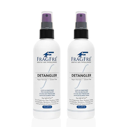 Hair Detangler Spray, 8 oz - Leave in Conditioner for Sensitive Skin and Scalp - Styling Heat Protectant Spray - Gluten Free Vegan Cruelty Free