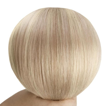 YoungSee Blonde Clip in Hair Extensions 20 inch Blonde Hair Extensions Clip in Highlights #18/613 Blonde Clip in Hair Extensions Human Hair Soft 100G 7Pcs