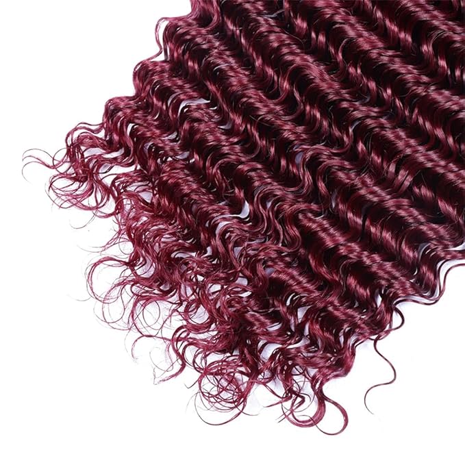 1B99J Bundles Loose Deep Wave Bundles Two Tone Black and Burgundy Deep Wave Brazilian Hair Weave Soft and Silky for Women 8 10 12 Inch