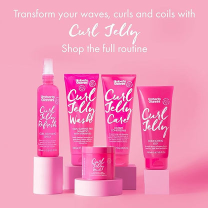 Umberto Giannini De-frizz & Define Duo, Curl Jelly Scrunching Jelly Hair Gel & Creme De Curl Cream, Vegan & Cruelty Free, Lightweight Cream for Curly, Wavy & Coily Hair