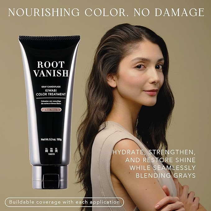 Color Treatment for Gray Coverage – Subtle, Gradual Semi-Permanent Hair Color – Hydrating, Sulfate-Free, Ammonia-Free, Vegan Color Depositing with 31 Botanical Extracts (Black)