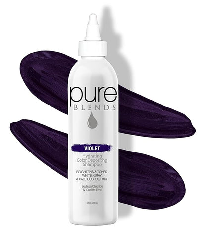 Violet Hydrating Color Depositing Shampoo - Brighten & Tone Faded Hair with Semi Permanent Dye, Prevents Fade for Color Treated Hair (8.5 Oz)