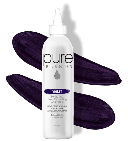 Violet Hydrating Color Depositing Shampoo - Brighten & Tone Faded Hair with Semi Permanent Dye, Prevents Fade for Color Treated Hair (8.5 Oz)