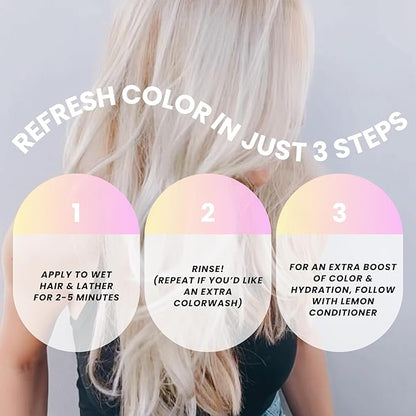 Violet Hydrating Color Depositing Shampoo - Brighten & Tone Semi-Permanent Hair Dye, Prevents Fade, Extends Color Service on Treated Hair, 33.8 Oz.