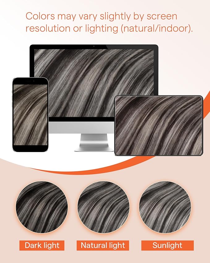 Sunny Hair Microlink Hair Extensions Human Hair Black Balayage Micro Bead Hair Extensions Real Human Hair Soft Micro Loop Extensions Off Black to Silver Mix with Black Rooted 18inchh 50g