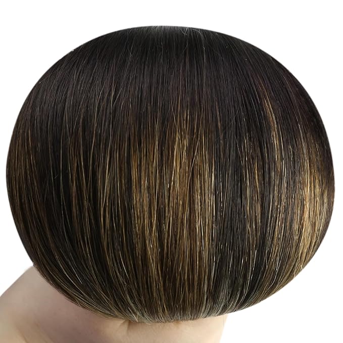 YoungSee U Tip Hair Extensions Human Hair Balayage Keratin Hair Extensions U Tip Ombre Dark Brown to Brown with Blonde K Tips Hair Extensions Silky 18In Balayage Utip Remy Hair Extensions 1g/s 50g