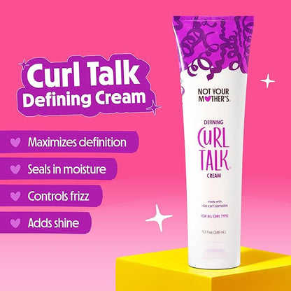 Not Your Mother's Curl Talk Defining Cream, Frizz Control Styling Gel, & Curl Activating Mousse (3-Pack) - 9.7 oz Each - Maximize Definition & Control Frizz - For All Curly Hair Types