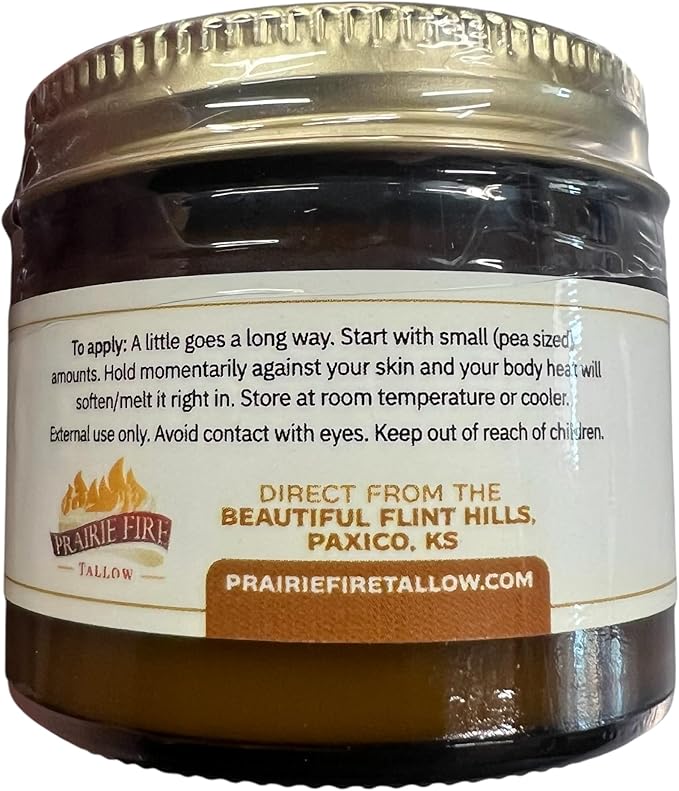 Beef Tallow Balm - 2 oz - Grown and Made in USA - Organic Grass Fed and Finished Tallow - Moisturizing Skin Care Fragrance Free