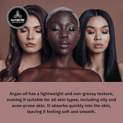 Naturevibe Botanicals Argan Oil 32 Fl oz – Cold Pressed, Unrefined, Pure Moroccan Argan Oil for Hair, Skin, Face & Massage – Natural Carrier Oil for DIY Beauty & Aromatherapy