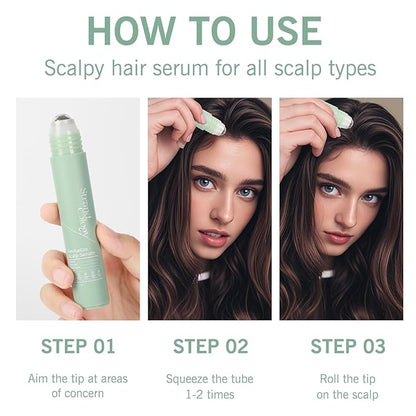 Hair Growth Serum Roll On for Men & Women, Organic Scalp Oil for Dry Itchy Scalp - Made in USA - Nourishing Hair & Scalp Treαtment, 1 Oz