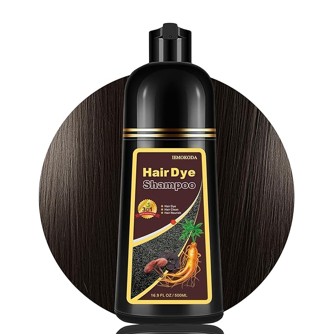 Coffee Hair Dye Shampoo, Hair Color Shampoo, Long Lasting Brown Hair Dye, Shampoo Para Pintar el Cabello, Brown Hair Shampoo, Easy to Use, Works in Minutes, 16.90 Fl Oz