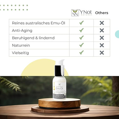 Y-Not Natural Ultra Pure Australian Emu Oil 60 mL - Luxury, Hospital Grade | Free Range Aboriginal Omega 3, 6 & 9 Oil Infused with Lemon Myrtle - Ultimate Moisturizer for Skin, Hair, Nails, and Scalp