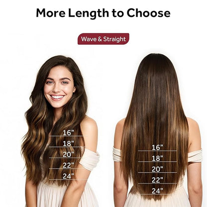 Clip in Hair Extensions Real Human Hair, Silky Remy Hair Extensions Clip Ins, Salon Quality Straight Human Hair for Women, Dark Brown to Chestnut Brown #2TP6/2 16Inch 120G 7PCS