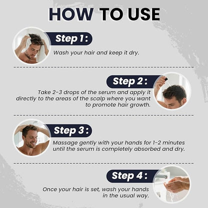 5% Minoxidil for Men Hair Growth Serum Topical Minoxidil Beard Hair Regrowth Thicker Prevent Hair Loss for Thicker Longer Fuller Healthier Hair 3 Bottles of 2oz