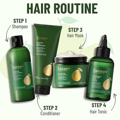 Cocoon Pomelo Oil Hair Tonic. 100% Vegan Scalp Serum Treatment for Thinning, Damaged & Breakage Hair | Soften, Reduce Hair Loss & Promote Hair Growth (4.73 fl oz Each) (3 Boxes)