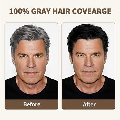 Jet Black Hair Dye Shampoo Ammonia-free & PPD-free, Natural Herbal Ingredients 3 in 1 Hair Color Shampoo for Women Men Gray Hair Coverage