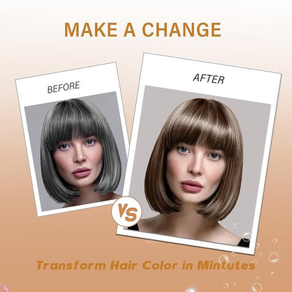 Hair Dye Shampoo 3 in 1, Hair Color Shampoo, Light Brown Hair Dye, Brown Hair Shampoo, Colors in Minutes, Easy to Use, 16.90 Fl Oz