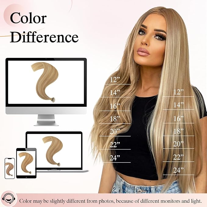 Nano Bead Human Hair Extensions nano rings hair extensions Nano-bond Hair Extensions Nano Tip Extensions Silky Straight Natural 50g/50 Stands 16" Light Brown