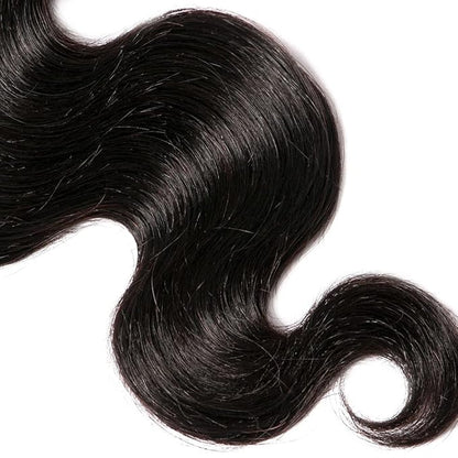 #1B Human Hair Bundles Body Wave Bundles 16 Inch Unprocessed Brazilian Virgin Hair Weave 1 Bundle 50 Grams Per Bundle Natural Color Bundle Human Hair Extensions