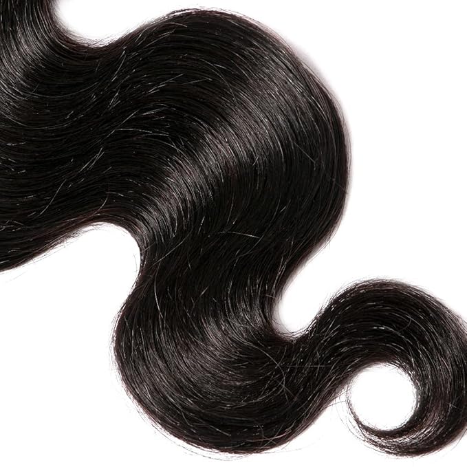 #1B Human Hair Bundles Body Wave Bundles 12 Inch Unprocessed Brazilian Virgin Hair Weave 1 Bundle 50 Grams Per Bundle Natural Color Bundle Human Hair Extensions
