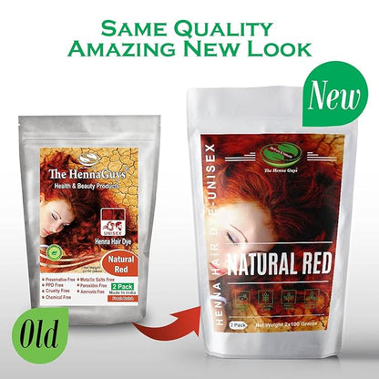 Natural Red Henna Hair Color/Dye 2 Pack - The Henna Guys