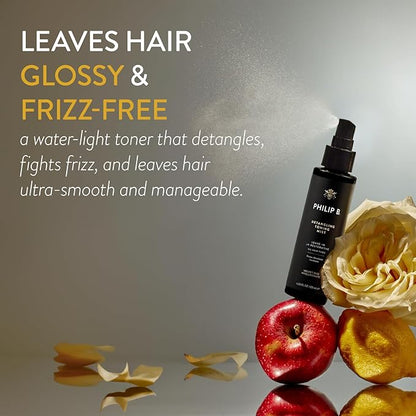 PHILIP B Detangling Toning Mist with Velvet Oud, 4.23 fl. oz. (125 ml) - Leave-In pH Restorative Daily Detangling Mist, Leaves Hair Glossy & Frizz-Free