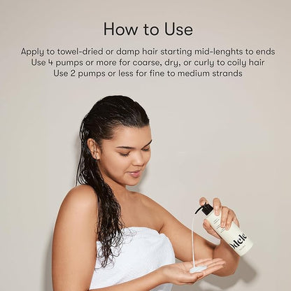 Vegan Leave-In Conditioner, for Deep Moisture, Detangling, Frizz Control, Weightless Shine, and All Hair Types + Textures, 8 fl oz (2-Pack)