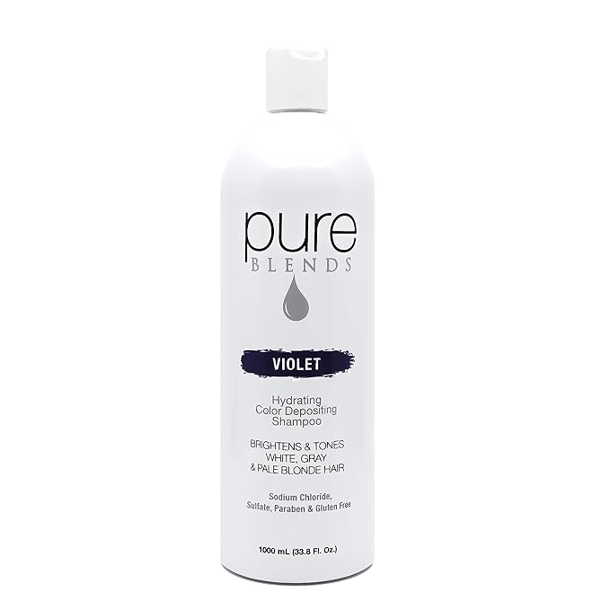 Violet Hydrating Color Depositing Shampoo - Brighten & Tone Semi-Permanent Hair Dye, Prevents Fade, Extends Color Service on Treated Hair, 33.8 Oz.