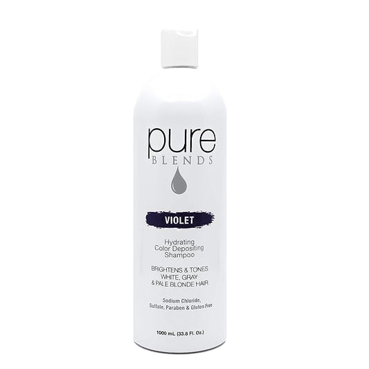 Violet Hydrating Color Depositing Shampoo - Brighten & Tone Semi-Permanent Hair Dye, Prevents Fade, Extends Color Service on Treated Hair, 33.8 Oz.