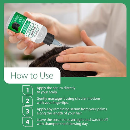 Scalp Serum with Charcoal + Tea Tree - Non GMO Scalp Moisturizer for Dry Itchy Scalp Relief - Fragrance Free Serum with Tea Tree Oil for Scalp Treatment - Rejuvenating Hair Serum with Vitamin