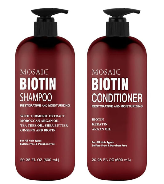Biotin Volumizing Shampoo and Conditioner Set for Thinning Hair and Regrowth - Ultimate Anti Hair Loss, Thickening Growth Treatment Care for Men & Women