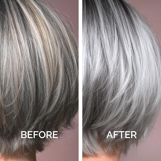 Just Nutritive Purple Toning Shampoo for Blonde, Gray, White, Silver, and Bleached Hair - Eliminate Brassiness, Boost Shine, Repairs, Hydrates, Sulfate-Free, Paraben-Free, Anti-Yellowing, 8 oz.