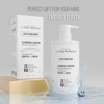 (dp) Detox Conditioner – Hydrate, Clarify & Remove Buildup, Oil & Impurities – Clean + Salon-Grade Formula with Biotin & Keratin