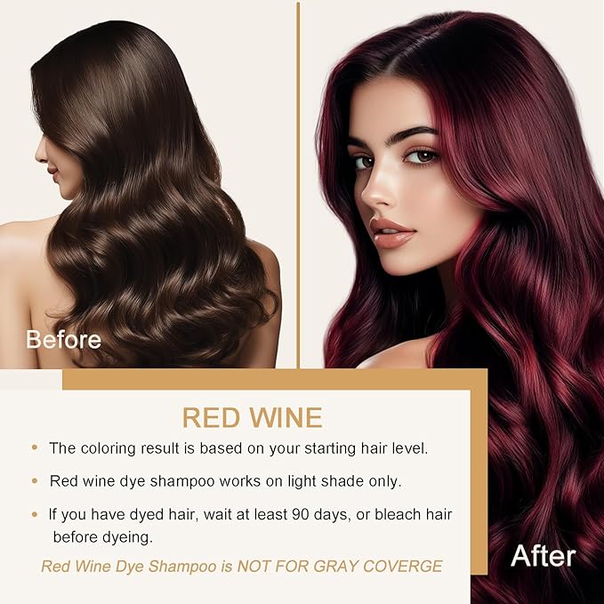 Red Hair Dye Shampoo 3 in 1, Hair Color Shampoo for Women Men, Long Lasting Red Hair Dye, Shampoo Para Pintar el Cabello, Works in Minutes, Easy to Use, 16.90 Fl Oz