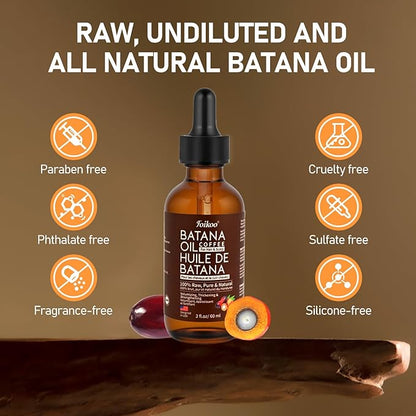 Batana Oil for Hair Growth Dr Sebi Organic, 100% Raw Pure & Natural Botana Oil from Honduras, Deeply Nourishing Scalp for Hair Thicker and Stronger