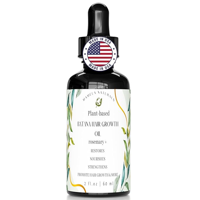 Batana Oil for Hair Growth - 100% Pure & Natural Blend with Raw & Organic Rosemary, Almond, Peppermint Oil - For Thicker, Fuller Hair - 2oz - All Hair Types
