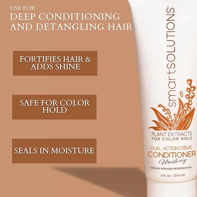 smartSOLUTIONS Dual-Action Creme Conditioner | Sulfate, Paraben & Sodium Chloride Free | Color Safe & Chemically Treated Hair Safe (8 fl oz)