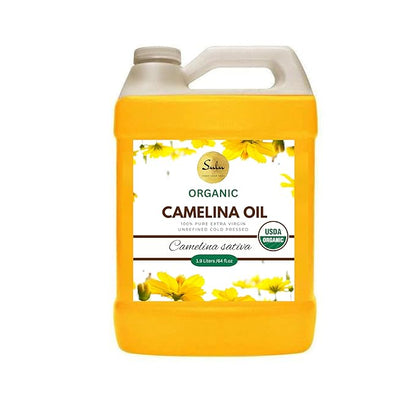 100% Pure Extra Virgin Unrefined Cold Pressed Camelina Seed Oil (64 oz)