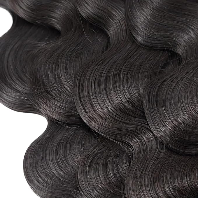 Brazilian Body Wave Bundles Human Hair 1B Natural Black Human Hair Bundles Silky Soft 18 18 18 Inch Quick Weave Unprocessed Remy Hair Extensions For Women Deals