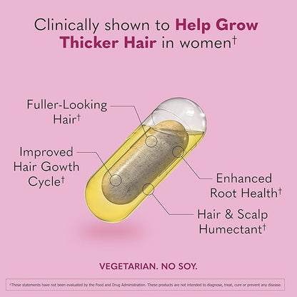 Garden of Life Hair Growth Duo Caps, Supplement for Thicker, Healthier Hair with Hyaluronic Acid, Biotin, Silica, and Patented Keranat, 30 Plant-Based Capsules