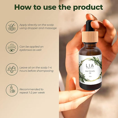 Hair Growth Oil - Organic, Vegan, cruelty free - Rosemary oil, castor oil, pumpkin seed oil, amla oil etc. For thick healthy hair, 1.70 Fl Oz (Pack of 1)