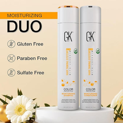 GK Hair Color Protection Moisturizing Shampoo and Conditioner Set for Color Treated Hairs, Sulfate, Paraben, and Dye Free, with Naturally Derived Clean Ingredients (10.1 Fl Oz x 2)