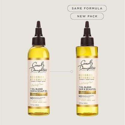 Carol's Daughter X Coco Gauff Goddess Strong Bundle: Hair Care Kit with Shampoo, Conditioner, Leave-In Treatment and Scalp Oil, 4 Items