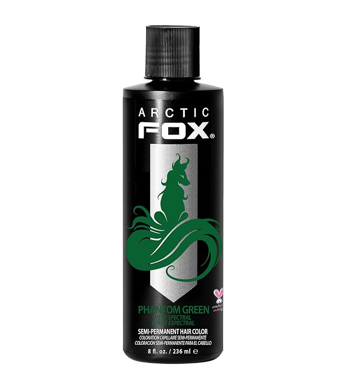 ARCTIC FOX Vegan and Cruelty-Free Semi-Permanent Hair Color Dye (8 Fl Oz, PHANTOM GREEN)