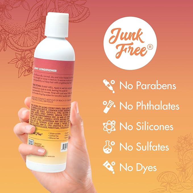 MopTop Light Conditioner – Lightweight Hair Moisturizer to Enhance Moisture & Reduce Frizz, Sulfate & Paraben Free Hair Care for All Hair Types – Thin, Straight, Wavy, Curly (Citrus Medley, 8oz)