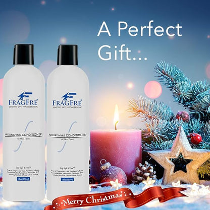 Fragrance Free Conditioner 12 oz (3-Pack Gift Set) - Parabens Free Hypoallergenic - Hair Conditioner for Sensitive Skin - Deep Conditioning for Normal Treated and Fragile Hairs - Vegan GF/CF