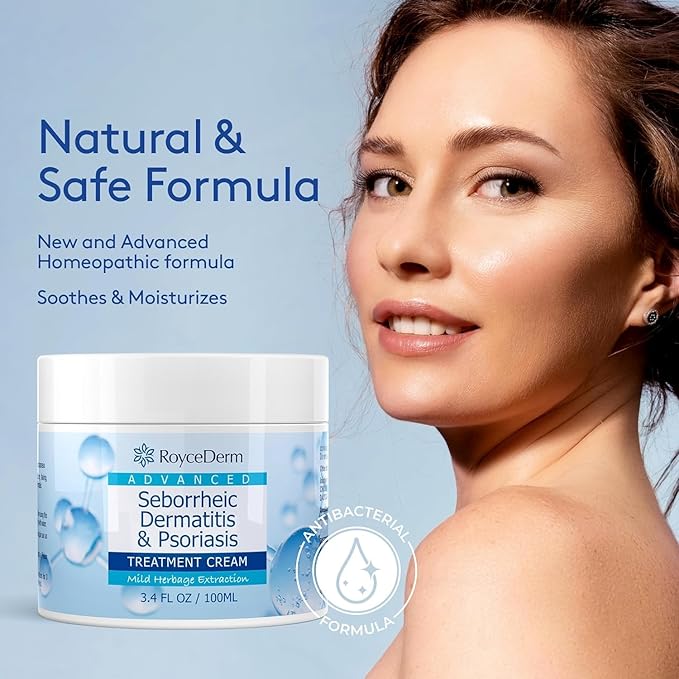 Roycederm Seborrheic Dermatitis Cream, Scalp Treatment for Psoriasis, Folliculitis, Dry Scalp, Dandruff, Anti-Itch Cream for Soothing Relief